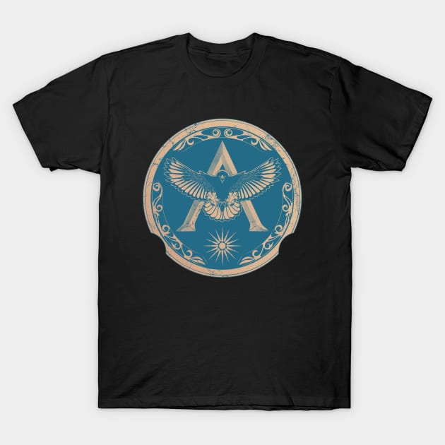 Greek Eagle Shield with Spartan Lambda and Sun of Vergina T-Shirt by NicGrayTees